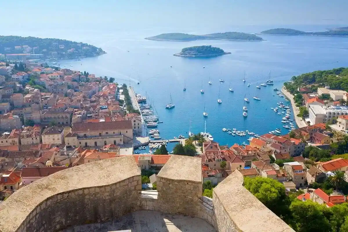 a view from Hvar's Hill fortress - best photo shooting place on all blue cave tour