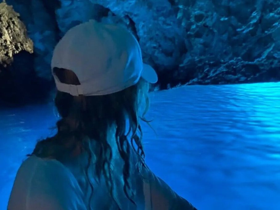 Natural blue light inside the Blue Cave on Biševo