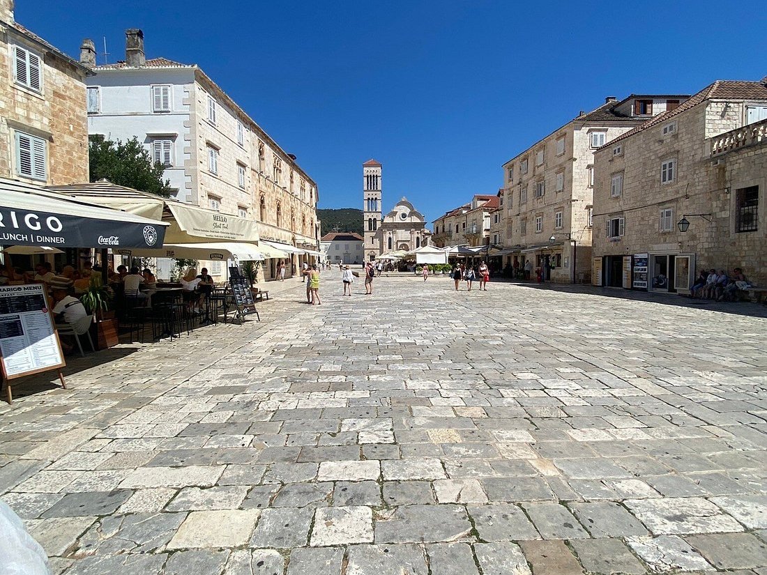 St Stephen’s Square leading to the cathedral in Hvar Town